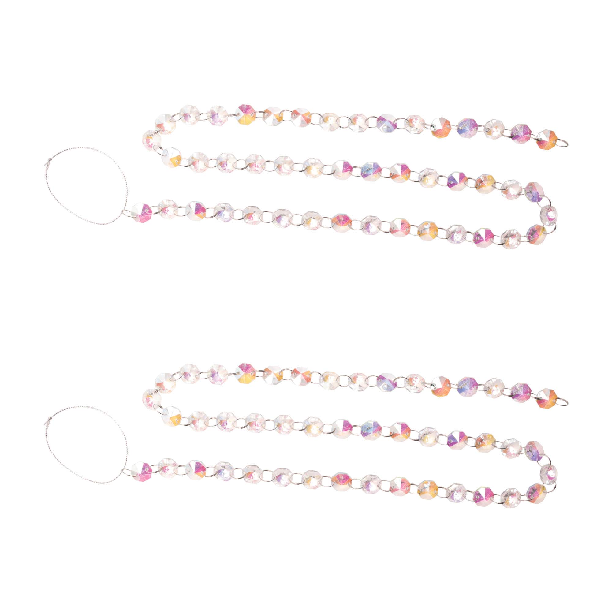 36" Iridescent Glass Jewel Garlands, 2ct.